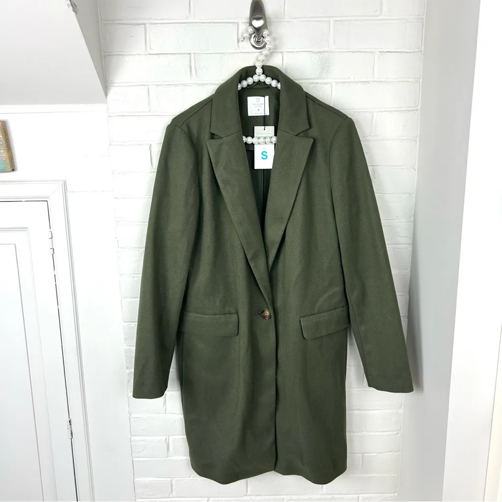 NWT Primark Green Oversized Coat Size S - Image 2