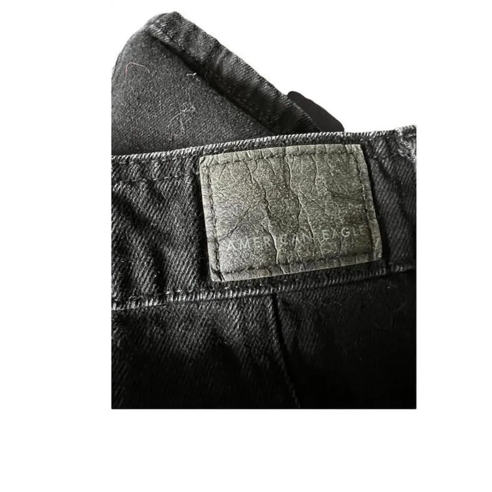 Denim Jean Black Button Up front Mini Skirt. Size 2 - Image 3