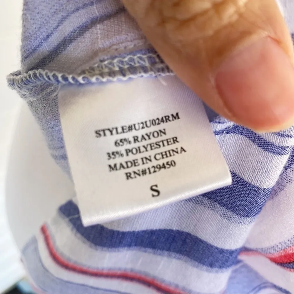 Fred David striped Sleeveless Shirt Size Small - Image 7