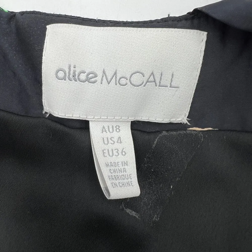 Alice McCall One Kiss Dress Black Floral Printed Midi - Image 3