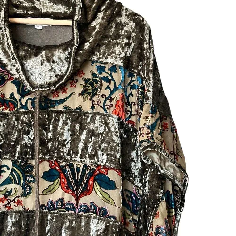 Adore S Olive Crushed Velvet Dolman Sleeve collared Pullover Poncho oversized Green Size 8 - Image 8