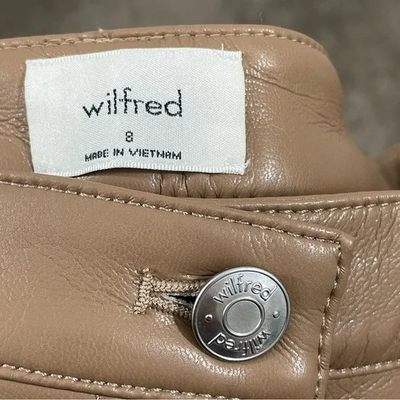 Aritzia Wilfred Melina High Waisted Vegan Leather Pants in Constant Camel Size 8 - Image 3