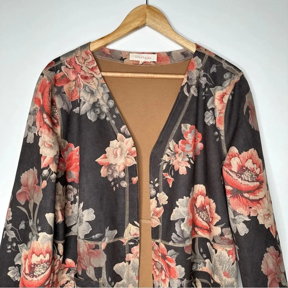 Solitaire x Anthropologie NEW!! Monarc Rose Open Front Duster Kimono Size XL - Image 4