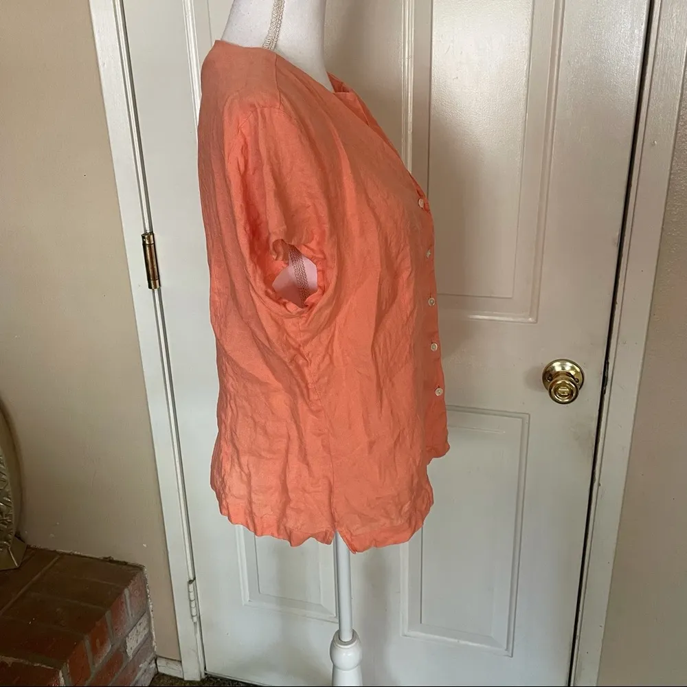 Talbots Irish Linen Button Down Short Sleeve Top - Image 15