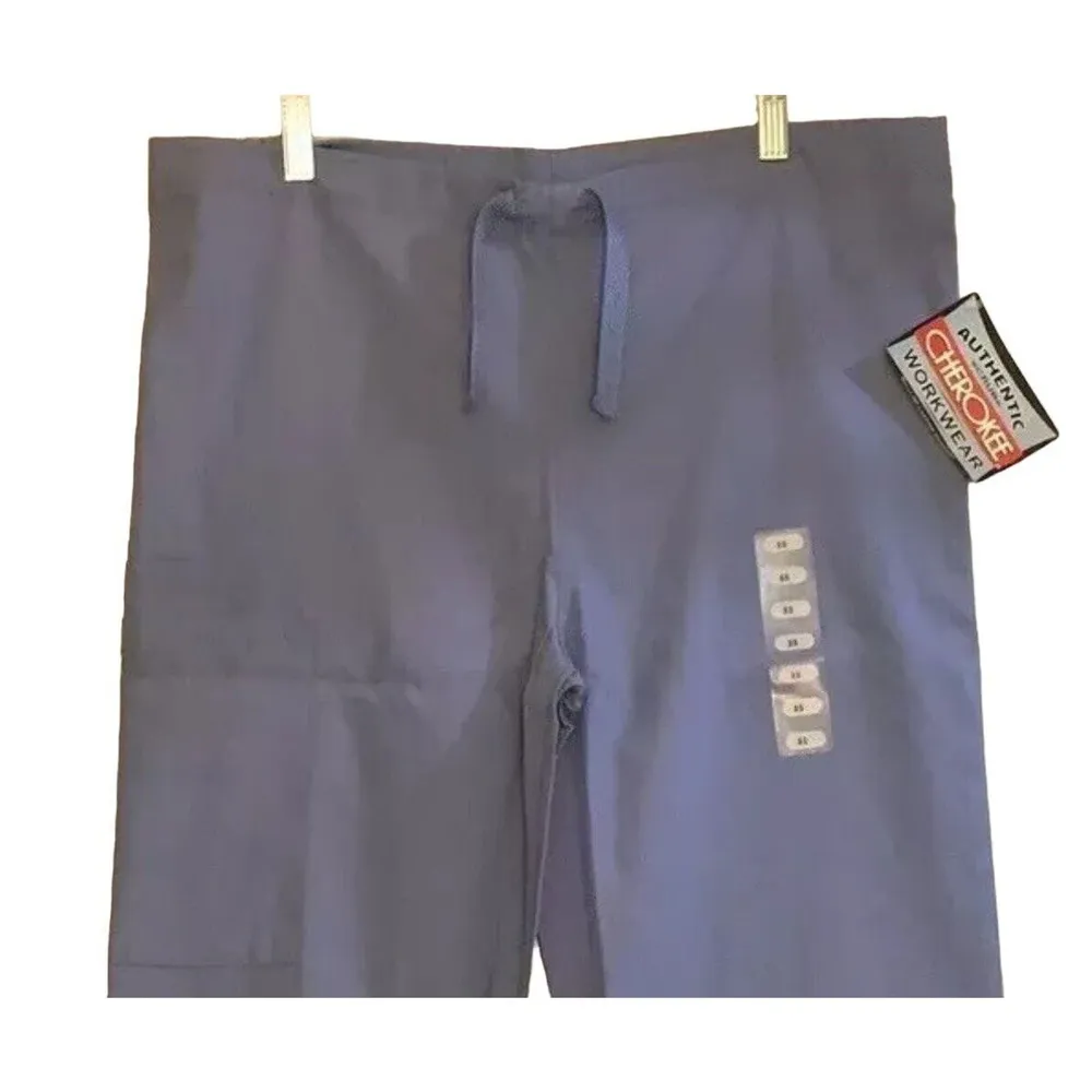 Cherokee Workwear Drawstring Scrub Pants Solid Light Blue Size XS - Image 2
