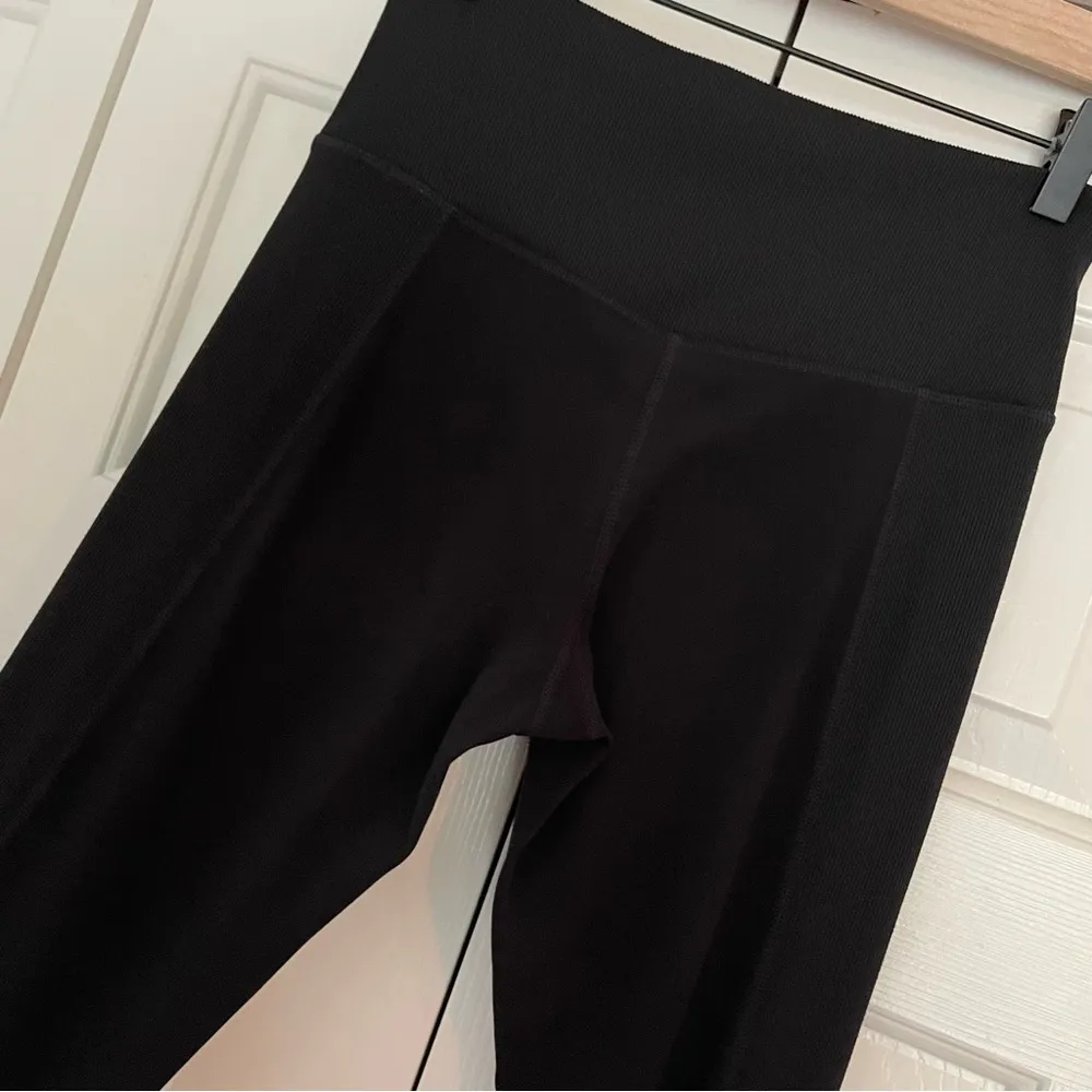 Athleta Elation Hybrid Tights Leggings Black Sz Small Ribbed High Rise - Image 8