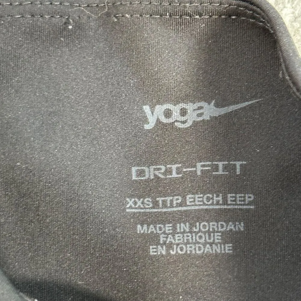 Nike Yoga Leggings High Waisted 7/8 Metallic Trim Womens XXS Dri-Fit DD5772-010 - Image 2