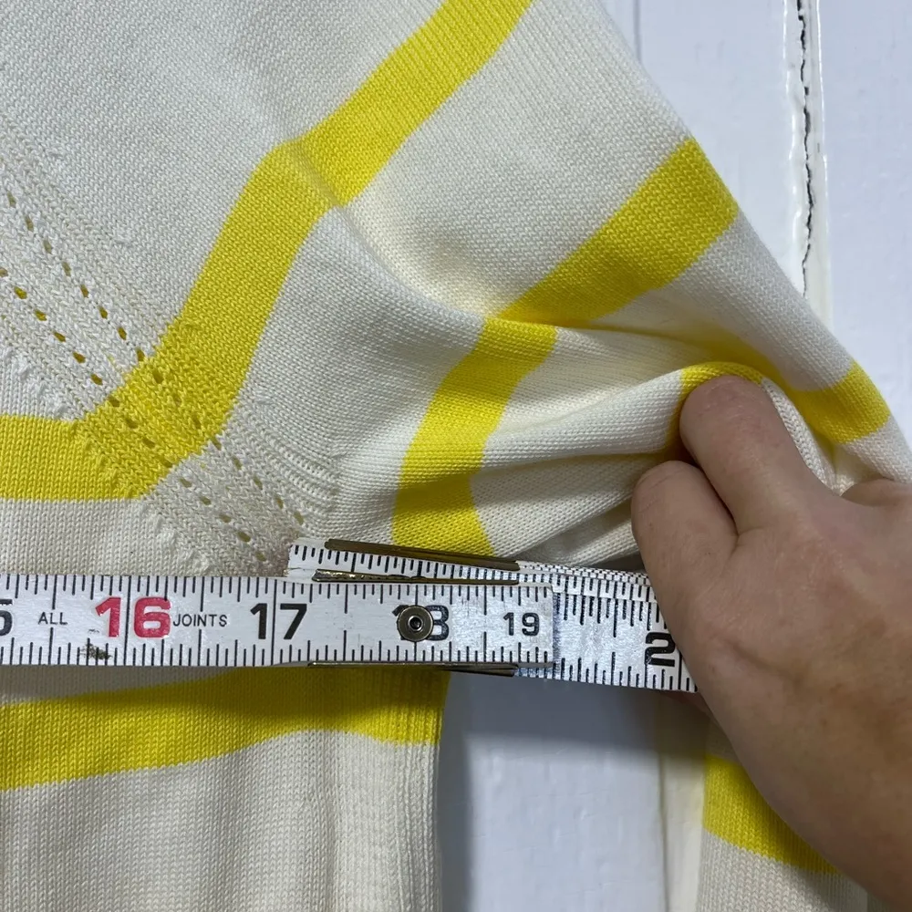 Nwt Talbots classic yellow and off white button down cardigan size XS - Image 5