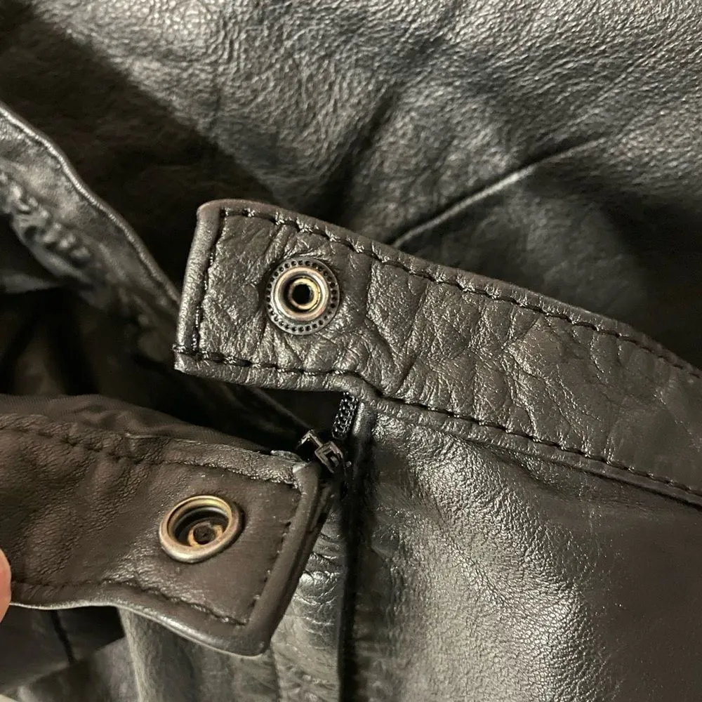 Vintage Tip Top of California Black Leather Mini Skirt Size 7/8 GUC - Image 6