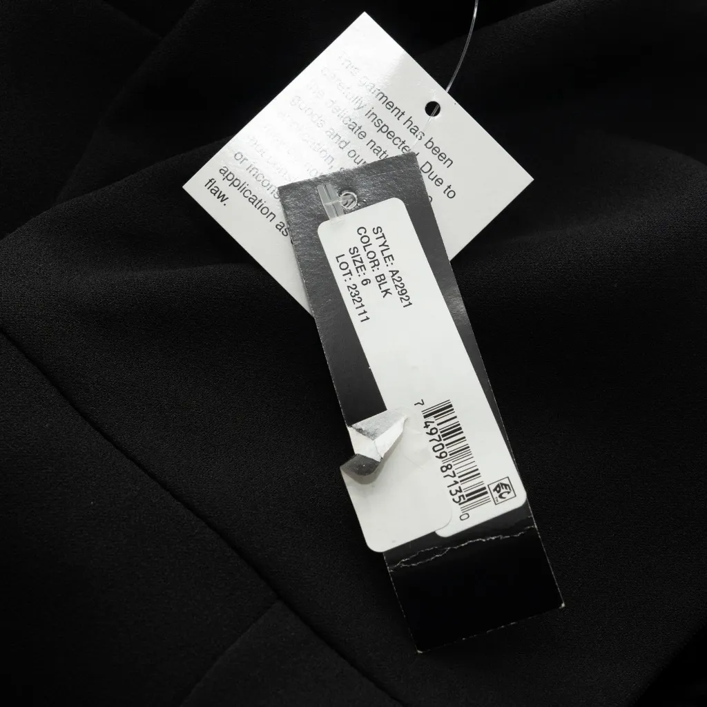 Betsy & Adam. Christine Scuba Crepe Ruffled Bow Gown. - Image 6