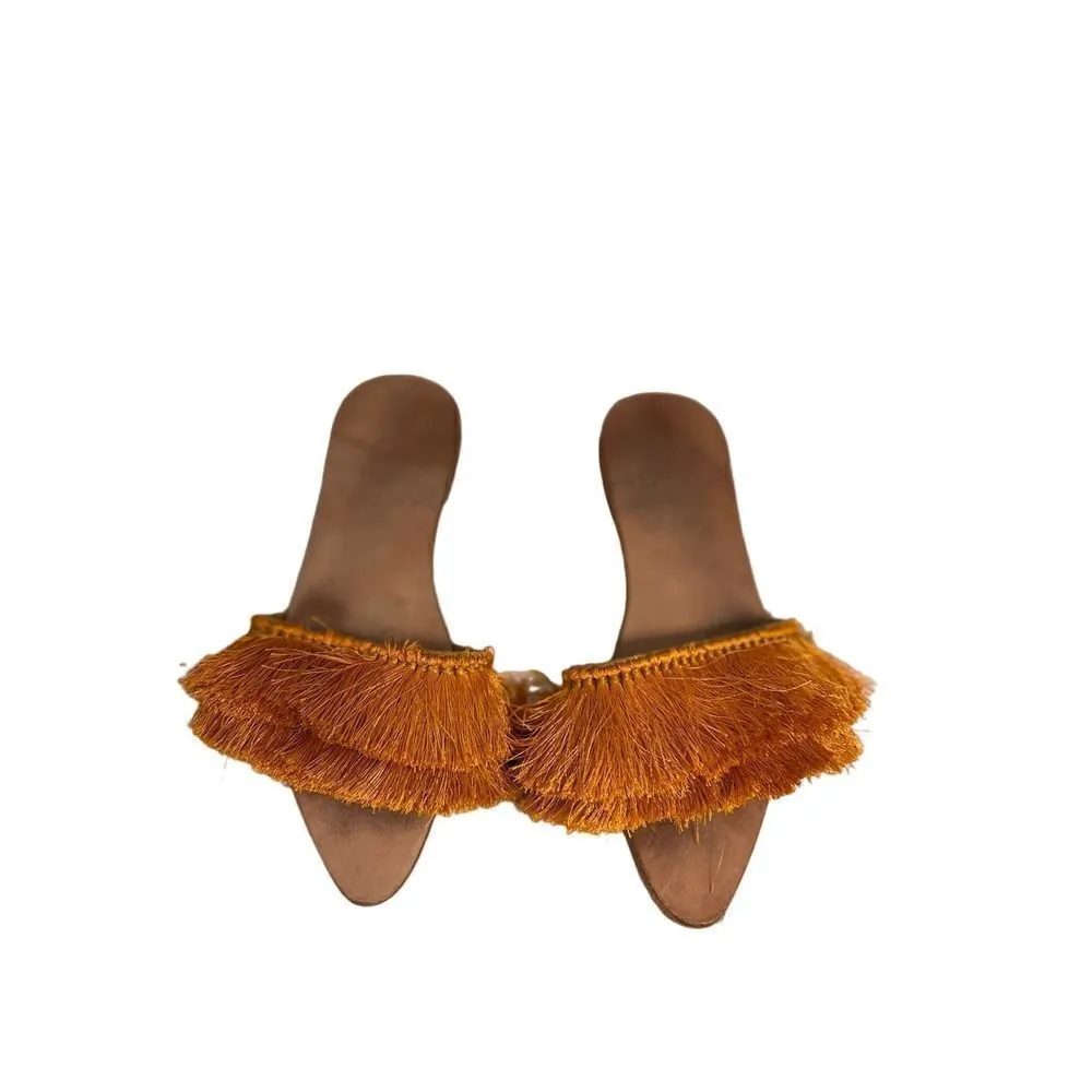 Calo x ByJAMES Women's Size 7 Silk Tassel Slipper Sandals - Image 5