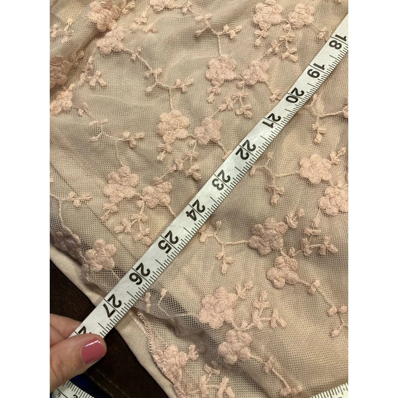 Suzanne Betro Blush Lace Embroidered Mesh Peasant Top 4X Floral Sheer Boho - Image 11