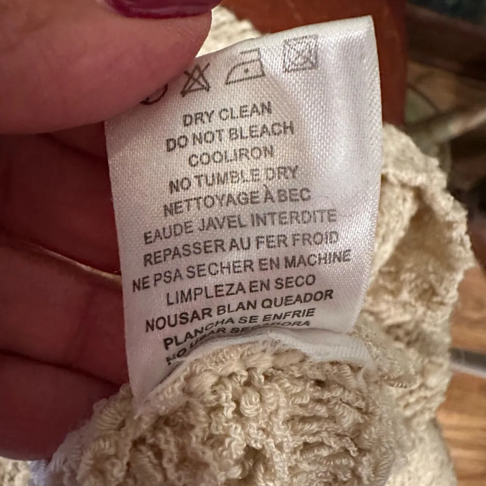 EUC MIRACLE CITY BOHEMIAN SWEATER KNIT 🧶 NATURAL COLOR WITH CROCHET BACK Tan - Image 6