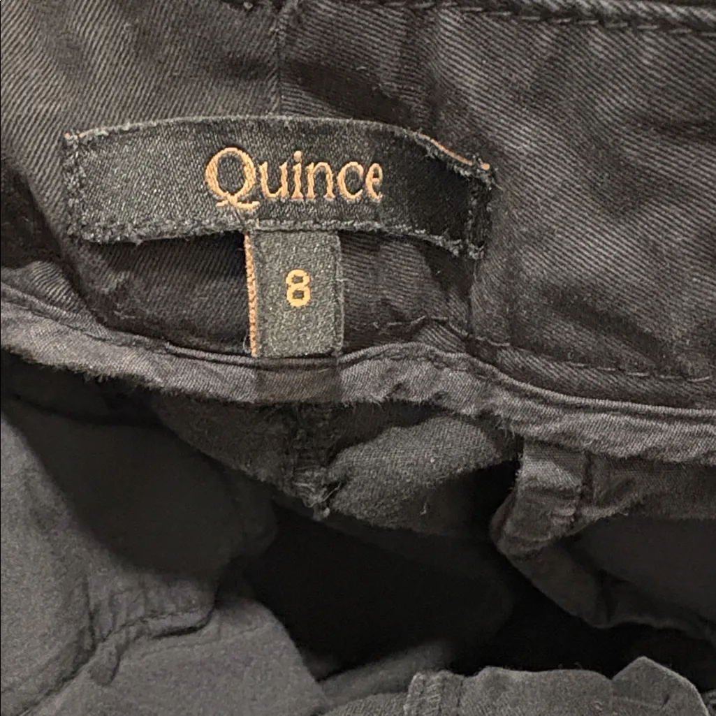 Quince Black Organic Cotton Stretch Chino Shorts sz 8 Women's 4" Inseam - Image 5