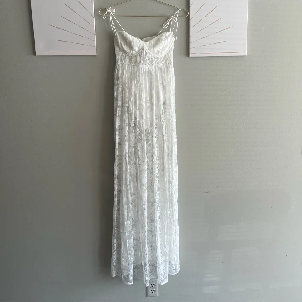For Love and Lemons Lorena Maxi Dress Size Small White Lace NWT - Image 4