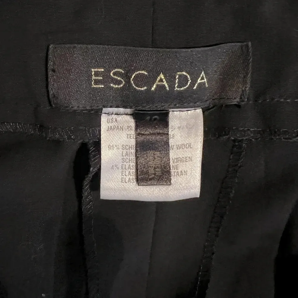 BOGO Escada Black Wool Pants Fringe Trim Size 40 Italian Comes with Free Blazer - Image 6
