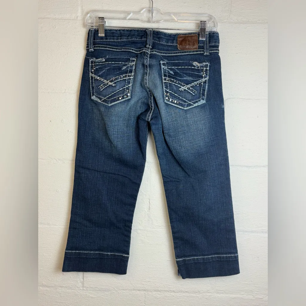 BKE Denim Woman’s Dark Wash Casual Stretch Madison Capri Summer Jeans Size 26 - Image 7