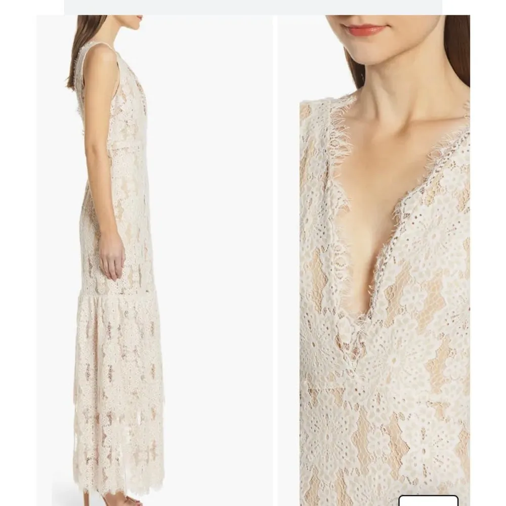 WAYF Meander Tiered Lace Maxi Dress Size Small - Image 2