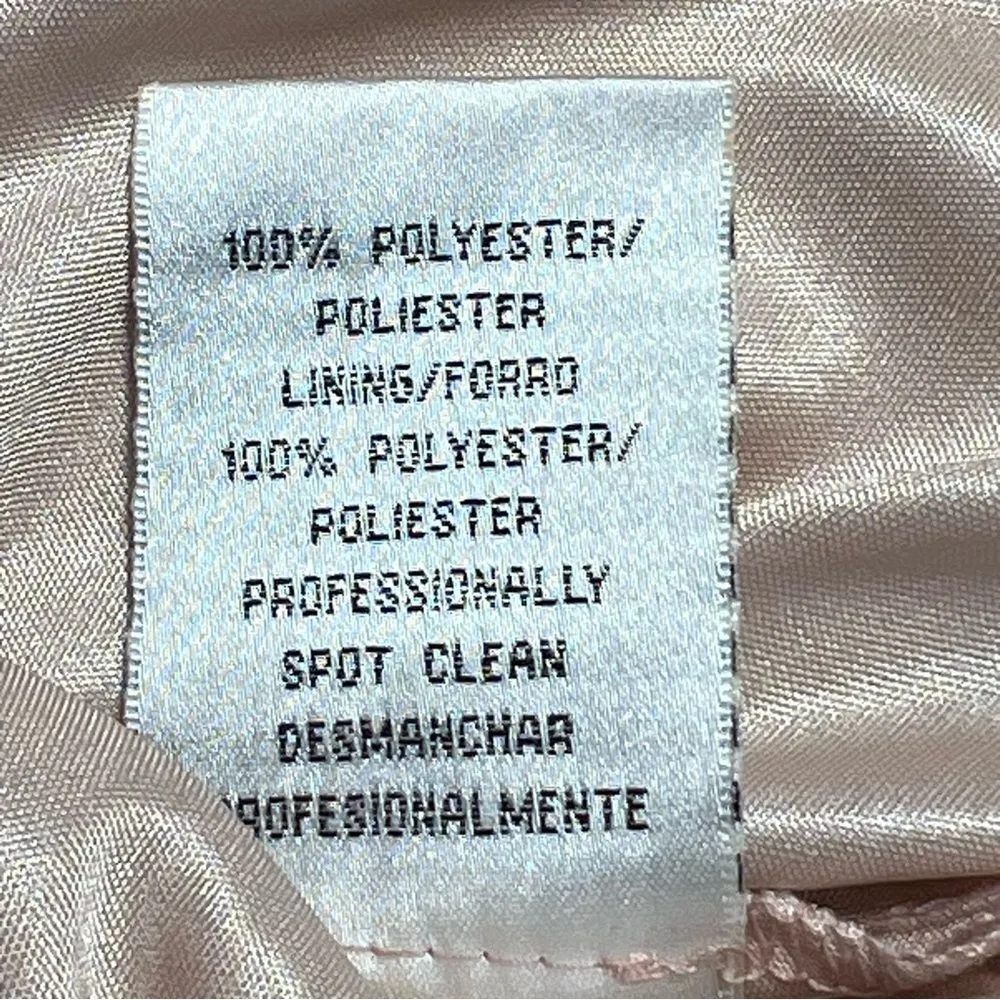 J.R. Nites by Carol Lin Y2K Embellished Top Size 12 Pink Flutter Sleeve Coquette - Image 8