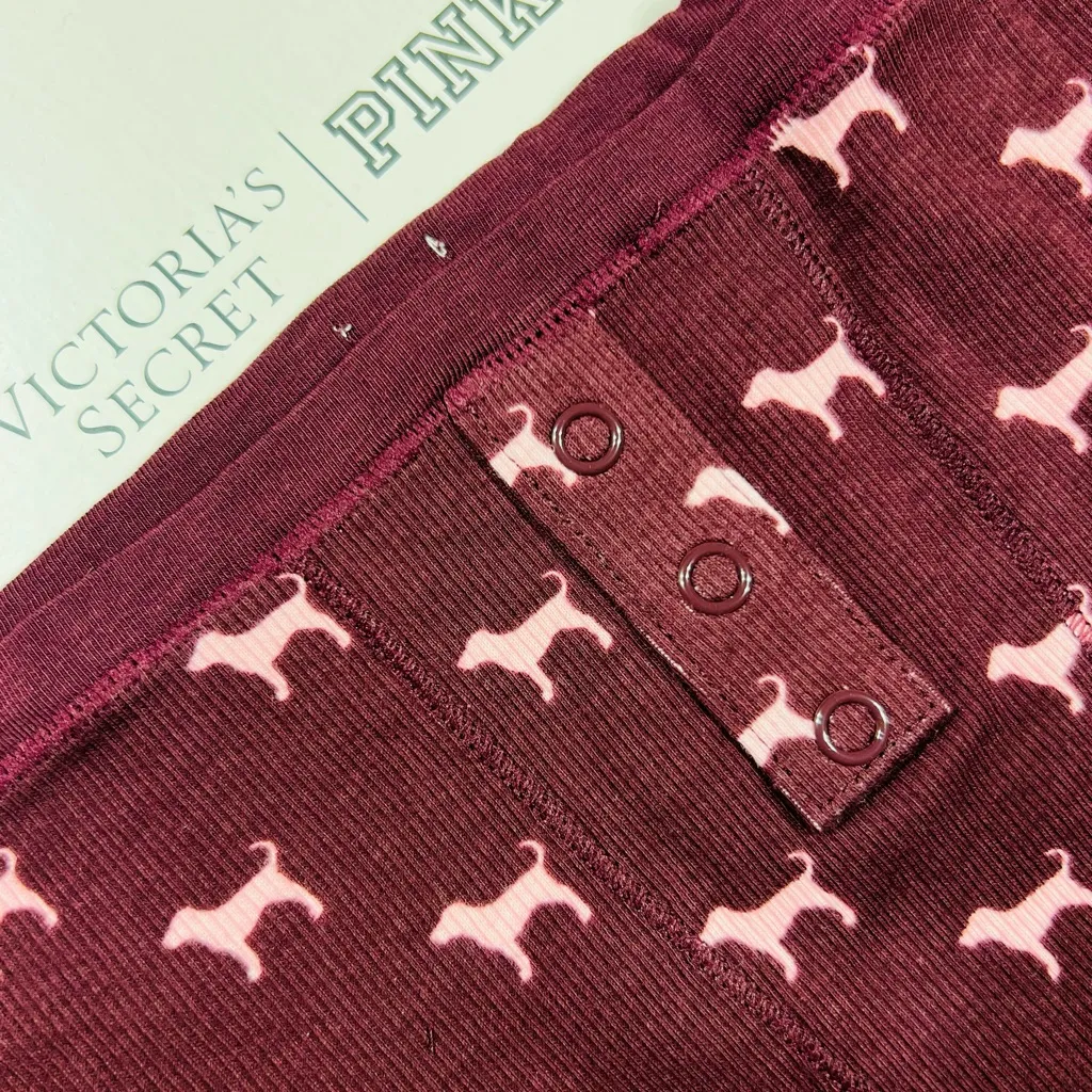 PINK VICTORIA’S SECRET Cotton Dorm Boyshorts Wild Rose Pink Dog Print MEDIUM - Image 4