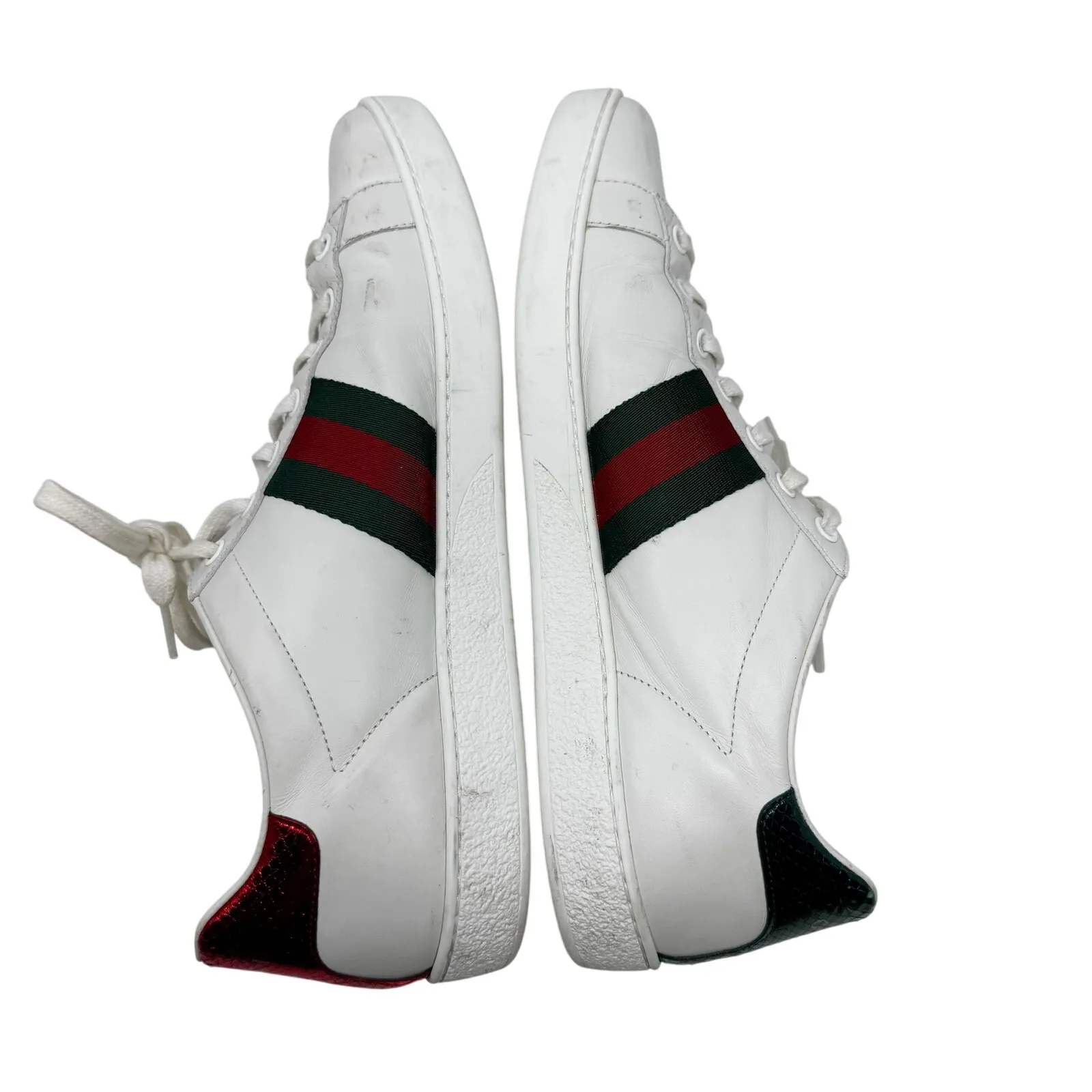 Gucci Ace Bee Sneakers White Leather Low Top EU 41 - Image 9