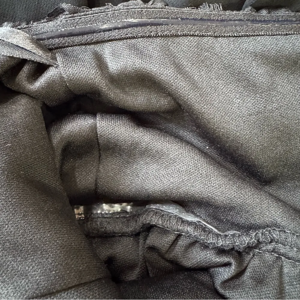 Black Strapless Maxi Dress Ruffled Bust Lined Sheer Skirt by Ya Los Angeles S-M - Image 8