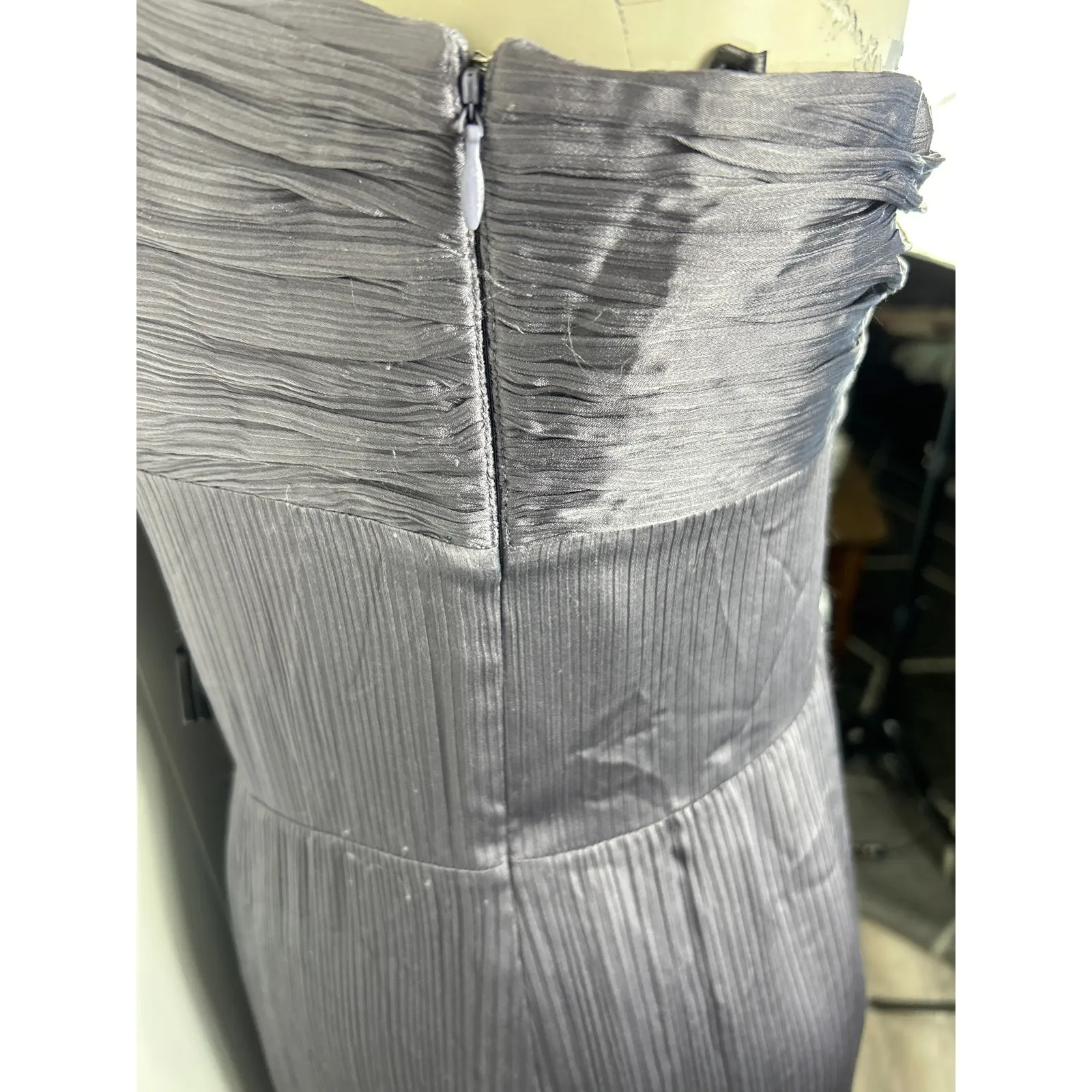 BR Monogram Banana Republic Purple Silk Strapless Maxi Dress in Size 12 NWT - Image 4