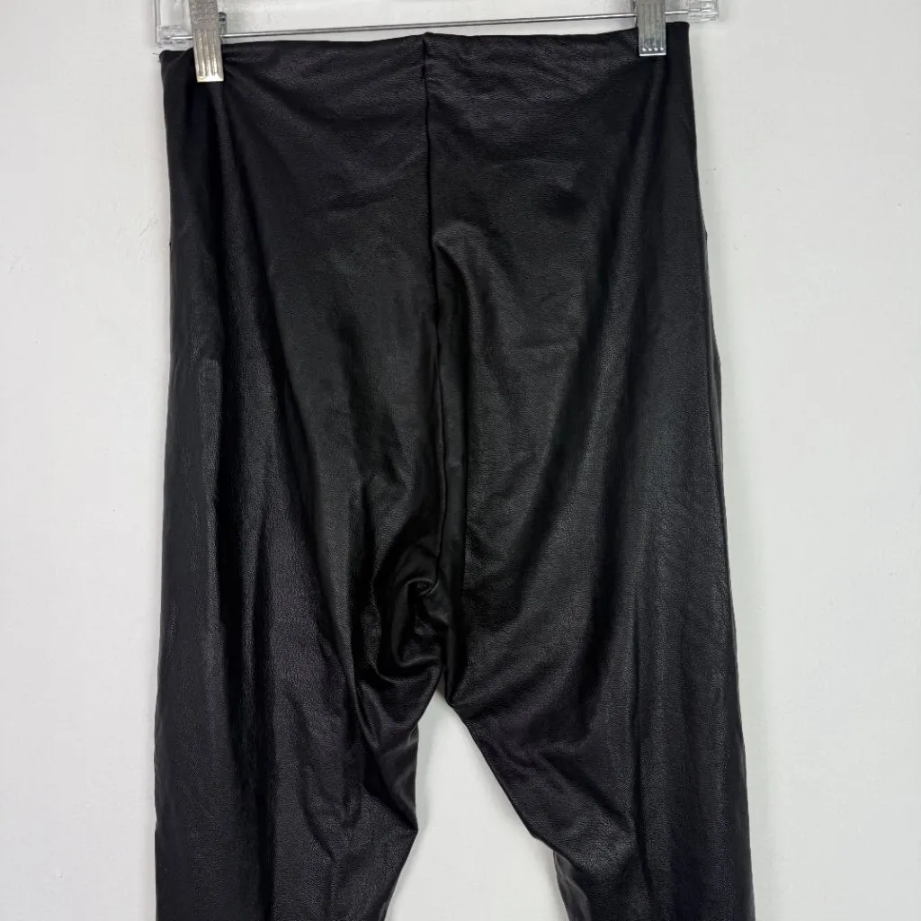 Commando Pull On Skinny Faux Leather Leggings Black Size Large L - Image 9