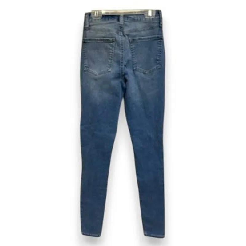 So Jeans Womens Size 0 Long 24 W Super High Rise Jegging‎ Blue Ripped Distressed - Image 2