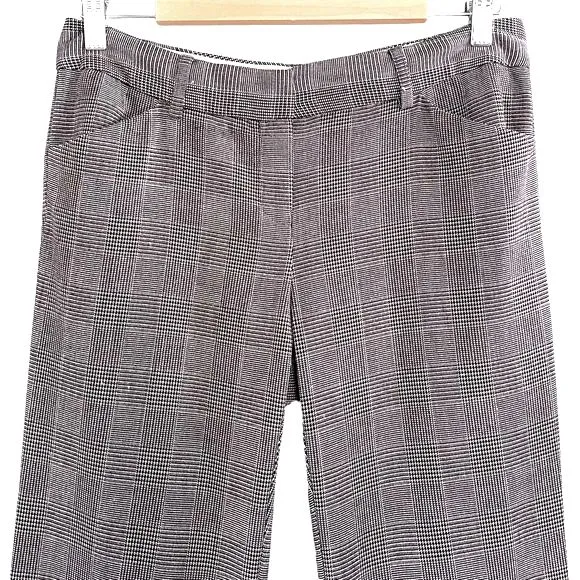 Norma Kamali Pants Black & White Glen Plaid Wide Leg Dress Trouser Womens Size 6 - Image 4