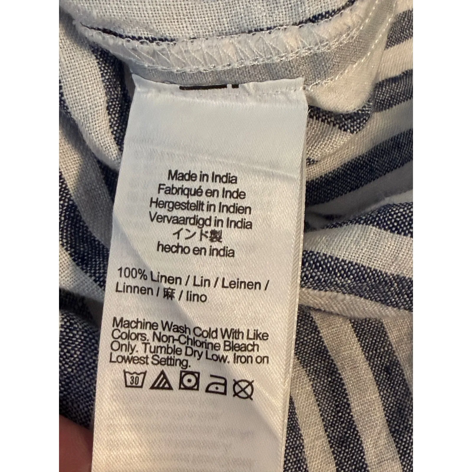 J. Crew Relaxed Fit Striped Linen Short Sleeve Button Down Shirt Womens Size S - Image 6