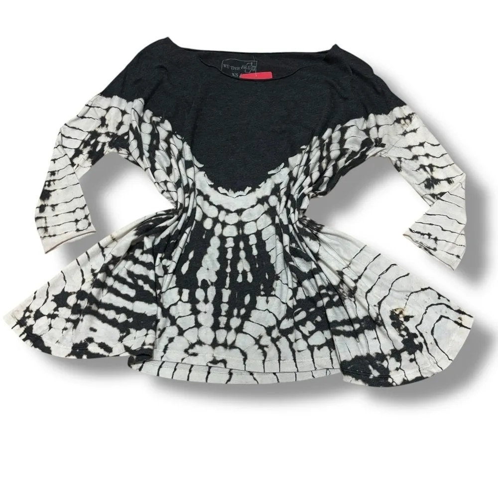 NWT We The Free Gray Cream LA Livin’ Coastal Tie-Dye Tunic Top - XSmall - Image 2