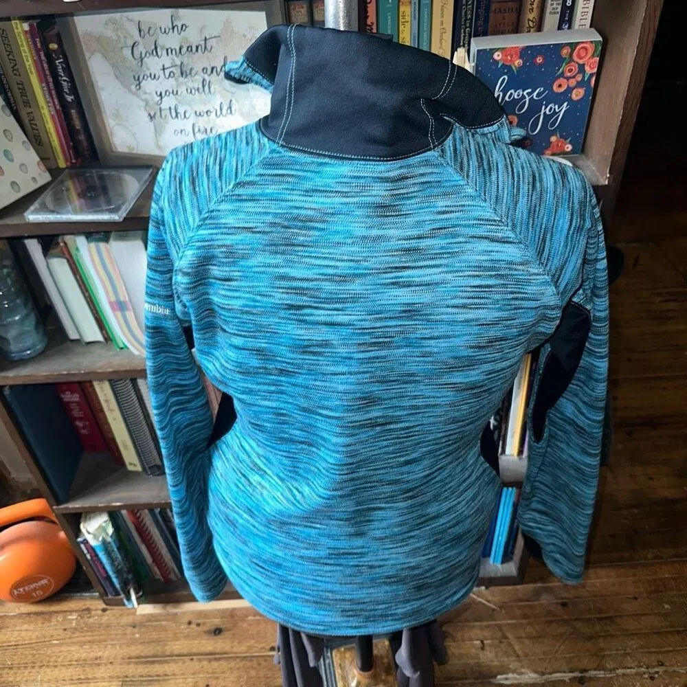Columbia L heathered blue gorpcore 1/4 zip Athleisure pullover - Image 2