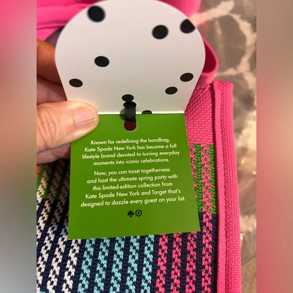 Kate Spade NWT Pink Green Plaid Satchel crossbody fabric collectible summer prep - Image 4