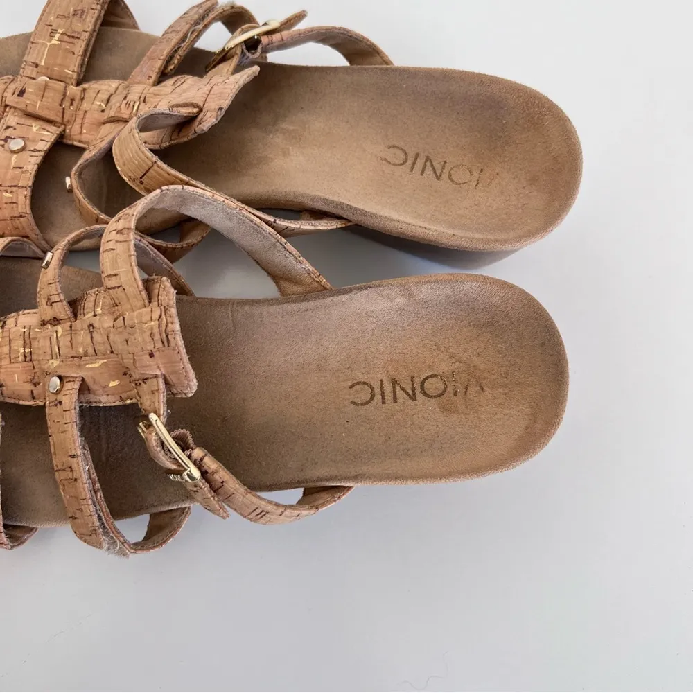 Vionic Radia Orthotic Adjustable Triple Strap Slide Wedge Sandal - Image 4