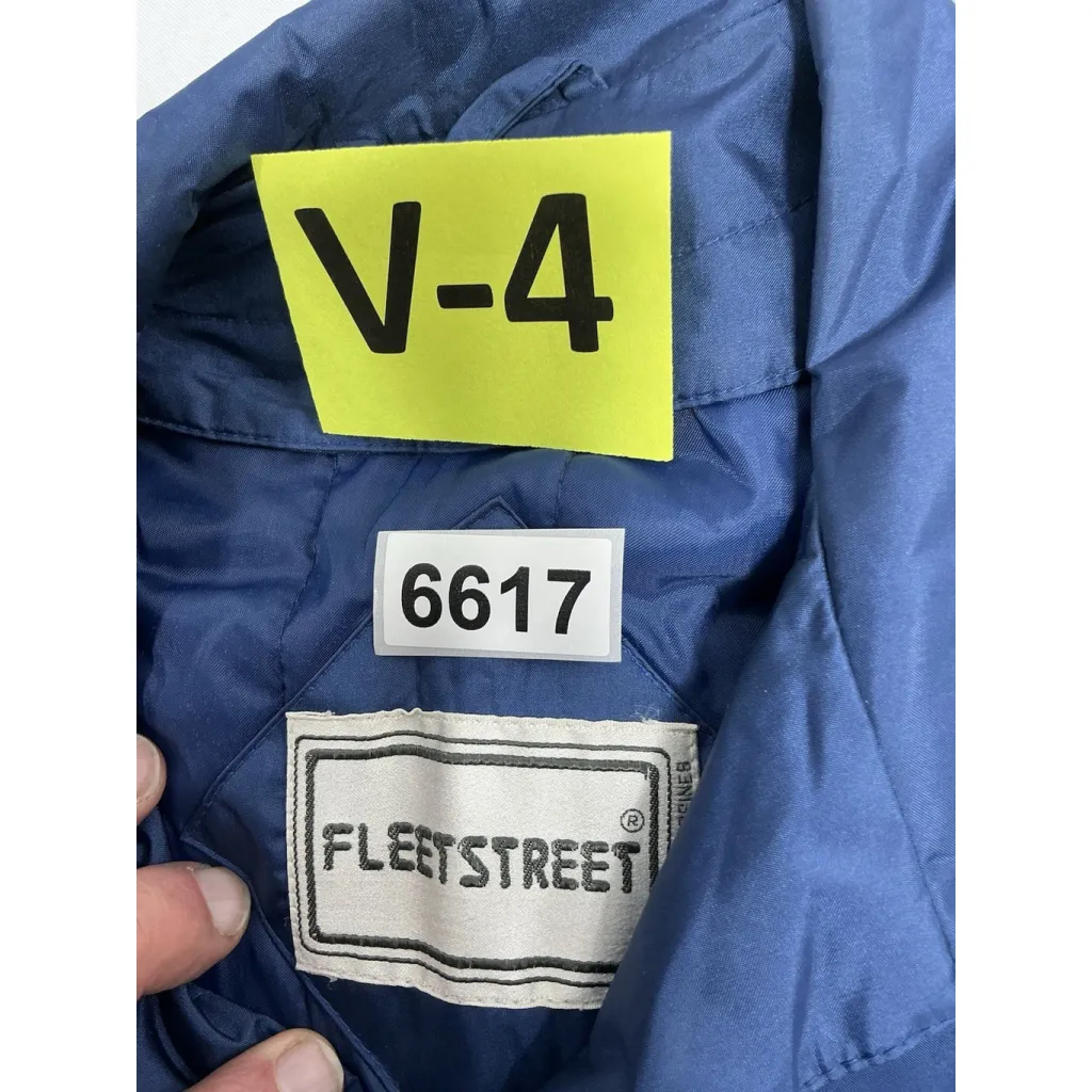 Womans Fleet Street Button Down All Weather Trench Coat Size 6 Blue Excellent - Image 3