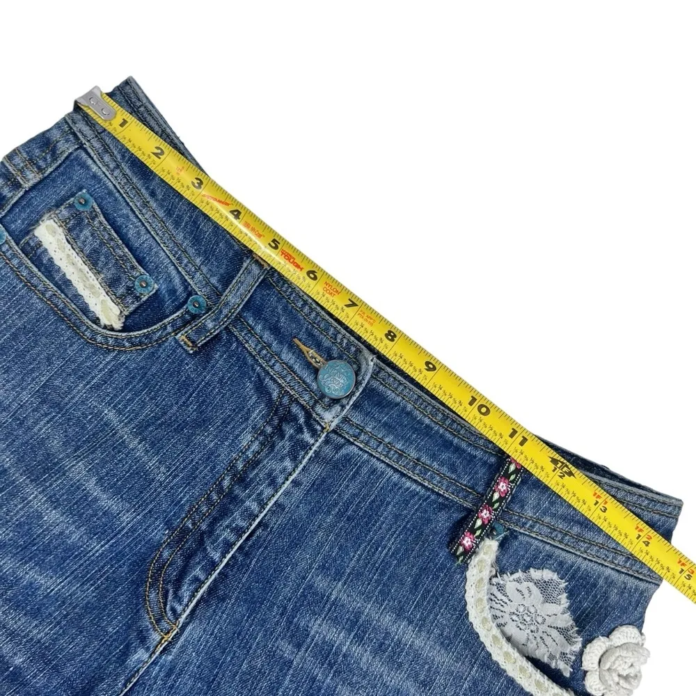Eino Crochet Embellished Patchwork Boho Jeans Blue Size undefined - Image 10