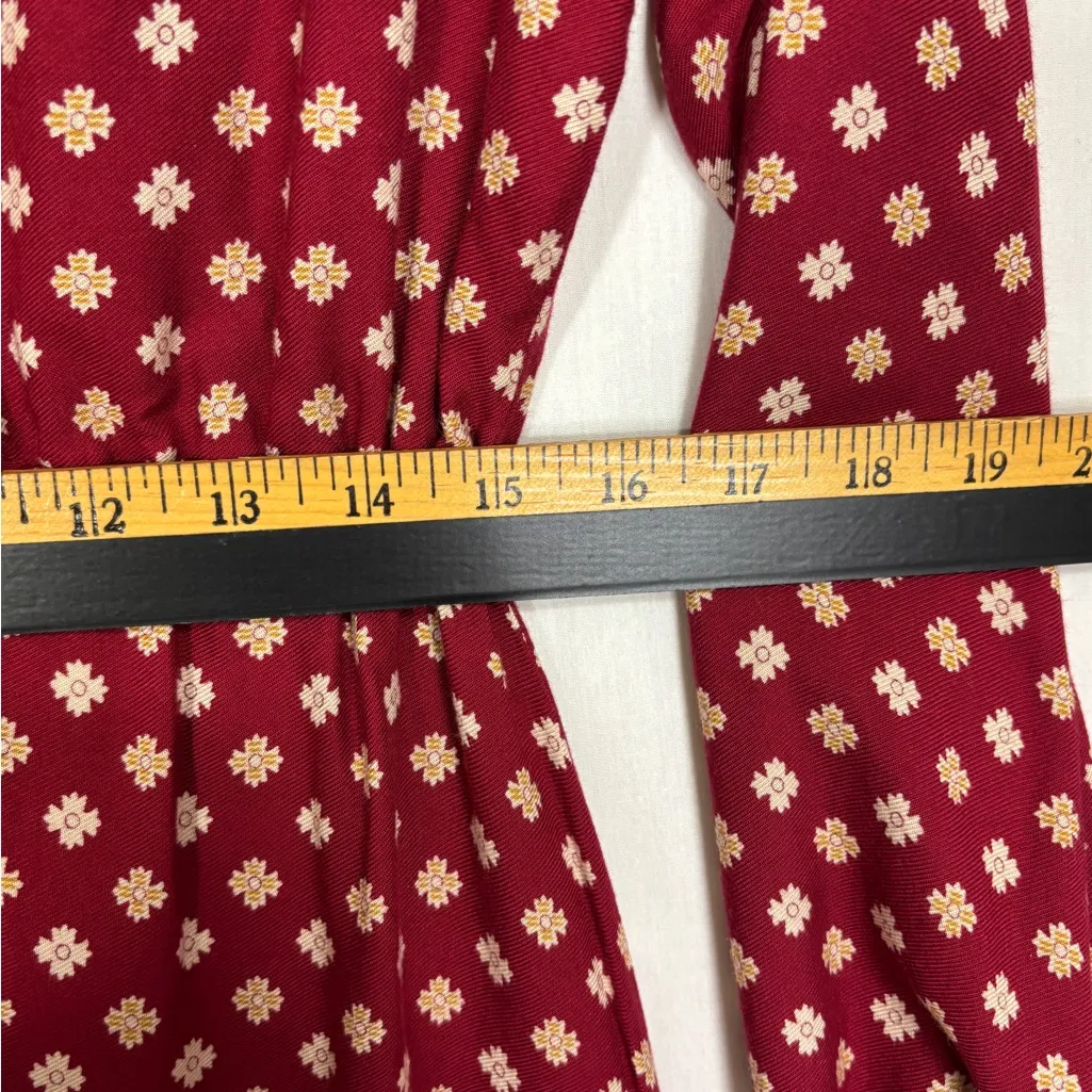 Just Fab Duster Cardigan Womens L Burgandy Waist Tie Lagen Look Boho Hippie - Image 10