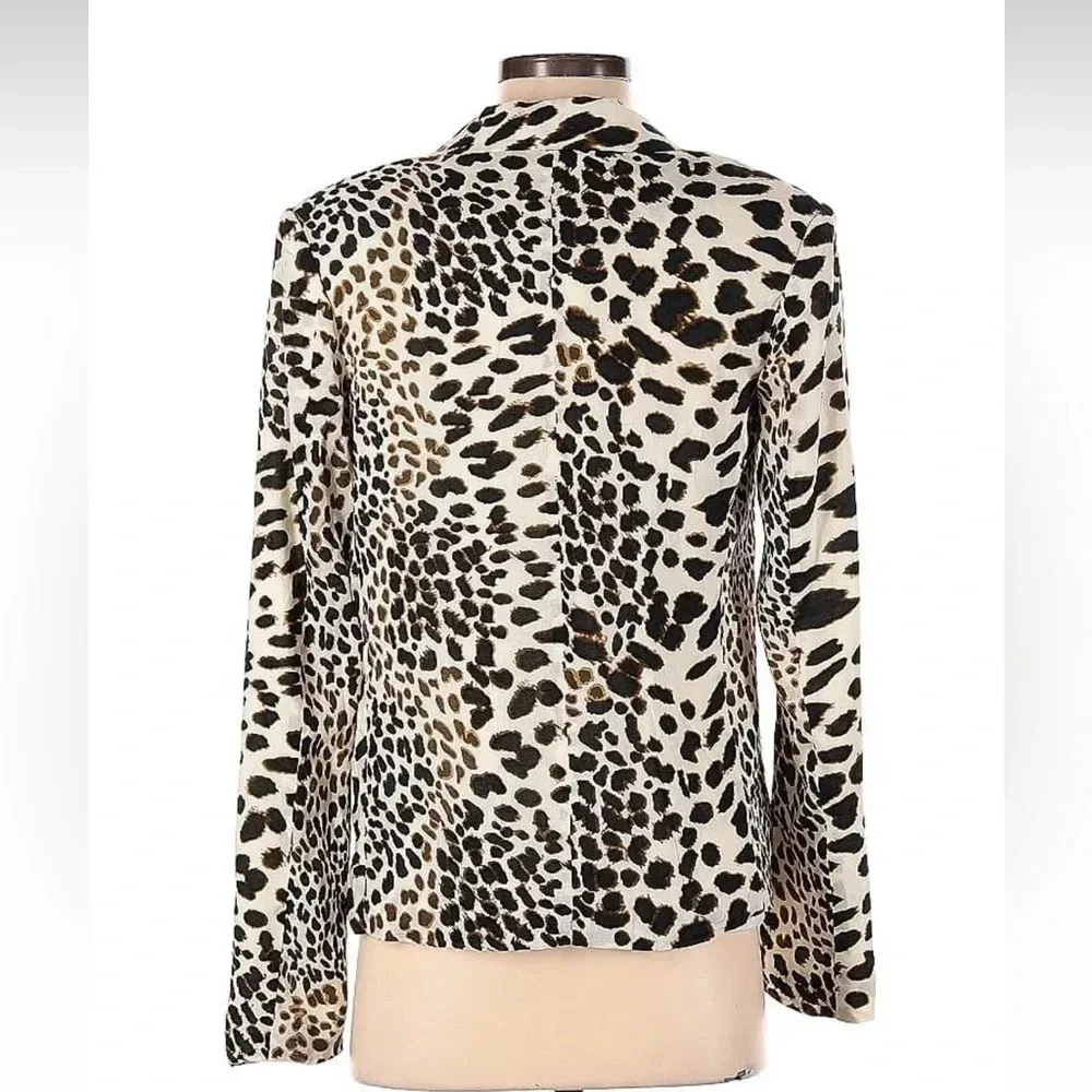 Patterson J Kincaid Originals | Leopard Animal Print Open Jacket Blazer Size XS Brown - Image 2