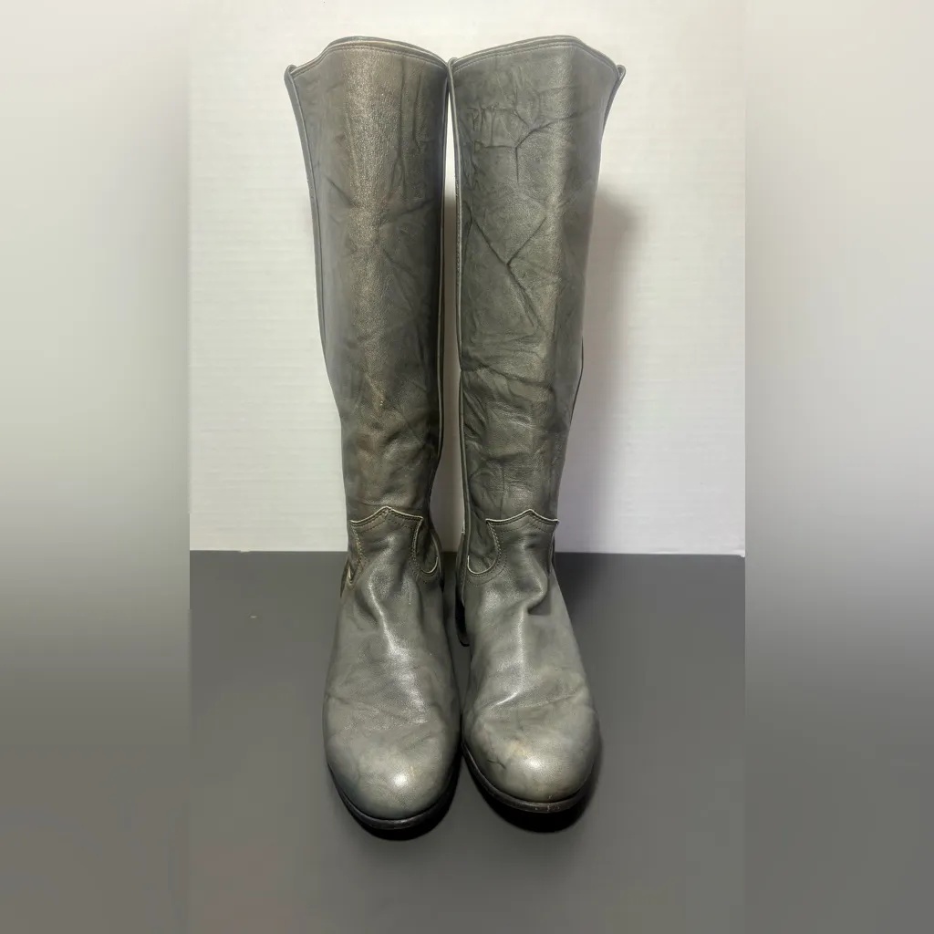 JUSTIN Vintage Grey Marbled Leather Campus Boots - Image 4