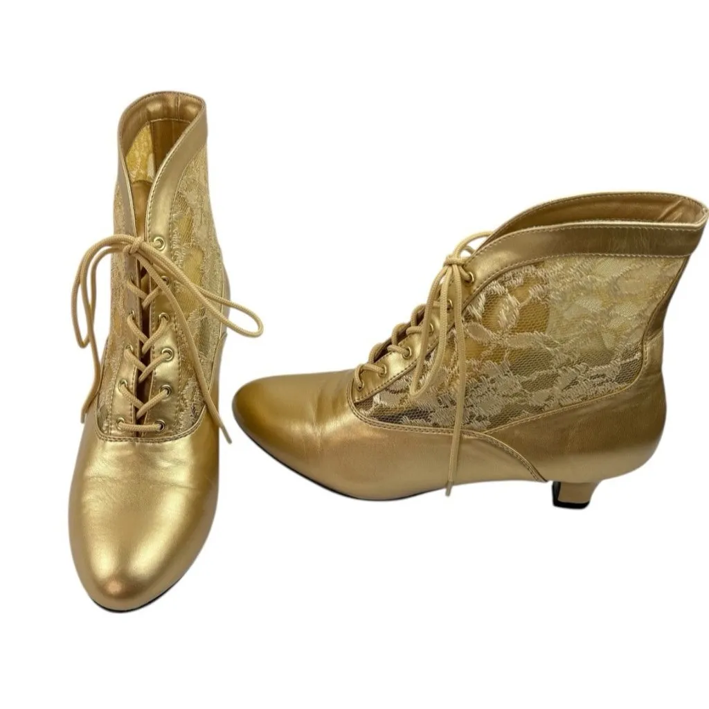 *Pleaser Funtasma Dame Boots Womens 9.5? Gold Lace Victorian Gilded Age Cosplay Size undefined - Image 3