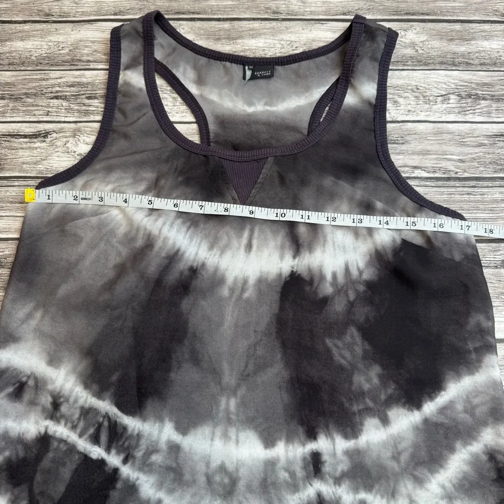 Sparkle & Fade Women's Racerback Tie Dye Tank Top M Med Medium Black White Grey - Image 8
