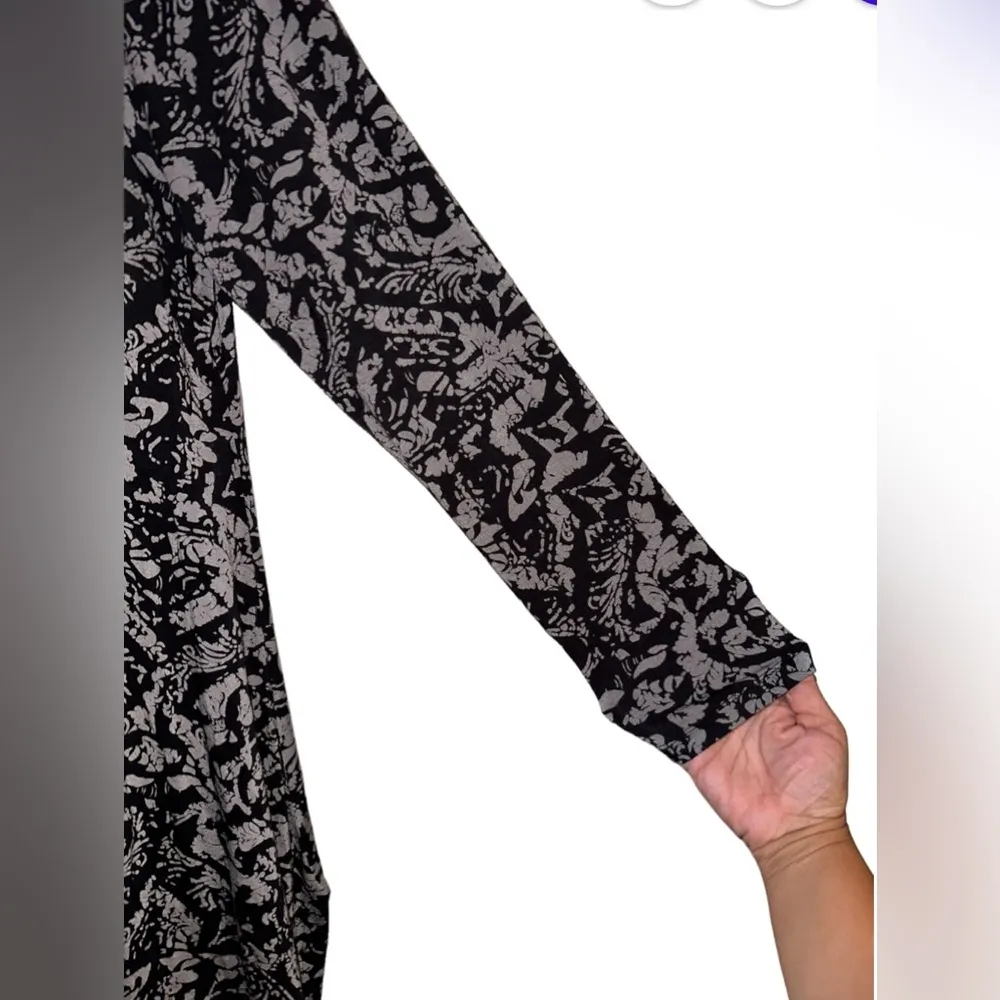 Soft  Surroundings Tunic Dress Size 1XL stretchy and comfy black gray pattern. - Image 2