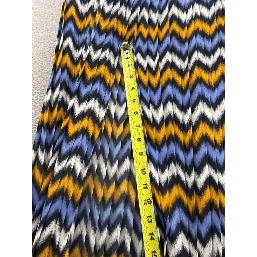 MK Michael Kors Women's Maxi Skirt Striped Pleated Size Large Chevron - Image 10
