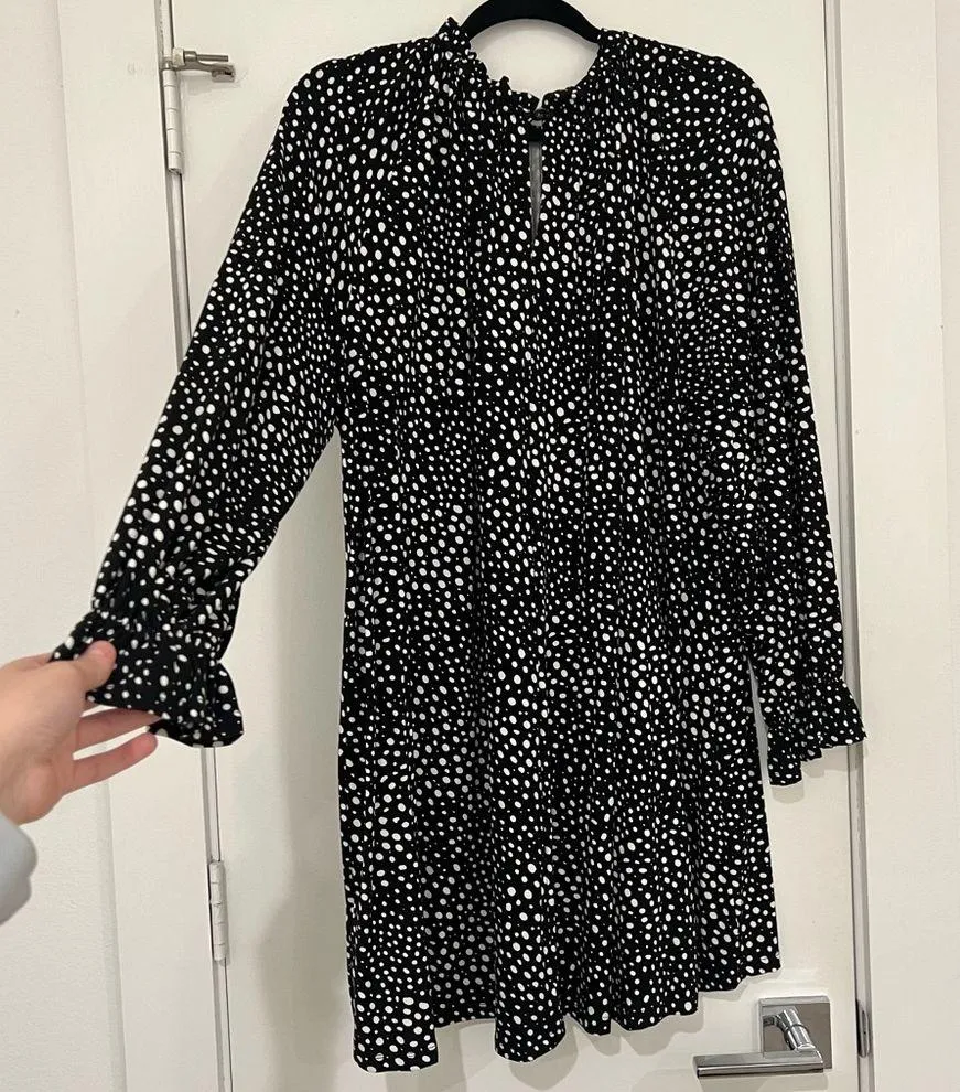 ASOS Scattered Polka Dot Long Sleeve Mini Dress - Image 6