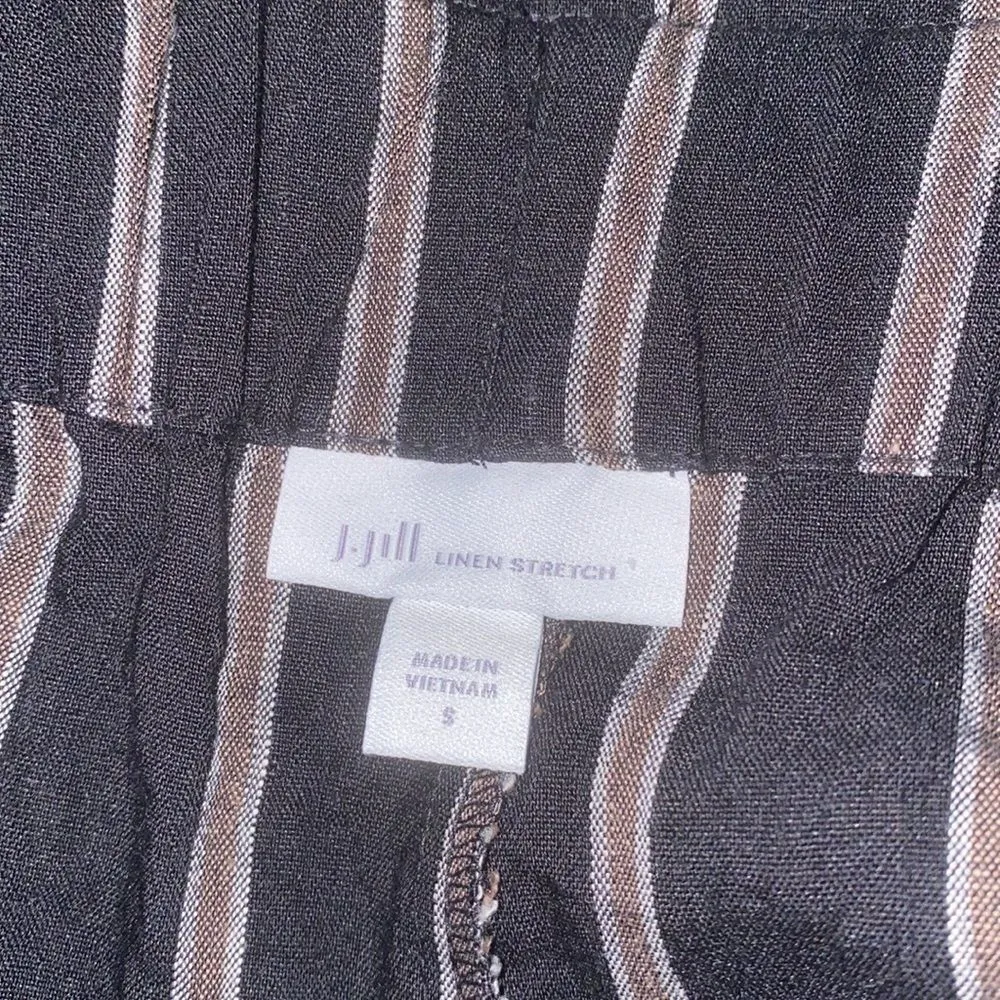 ✨ J. Jill linen stretch striped paper bag pants✨ Black - Image 6