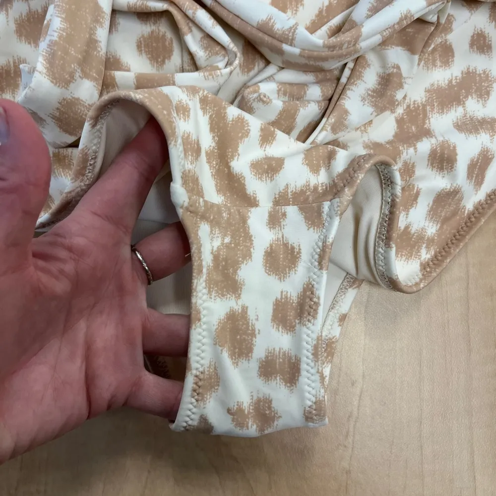 NWT Aerie Leopard LONG Full Coverage  Wrap Top One Piece Swimsuit Sz M Long - Image 8