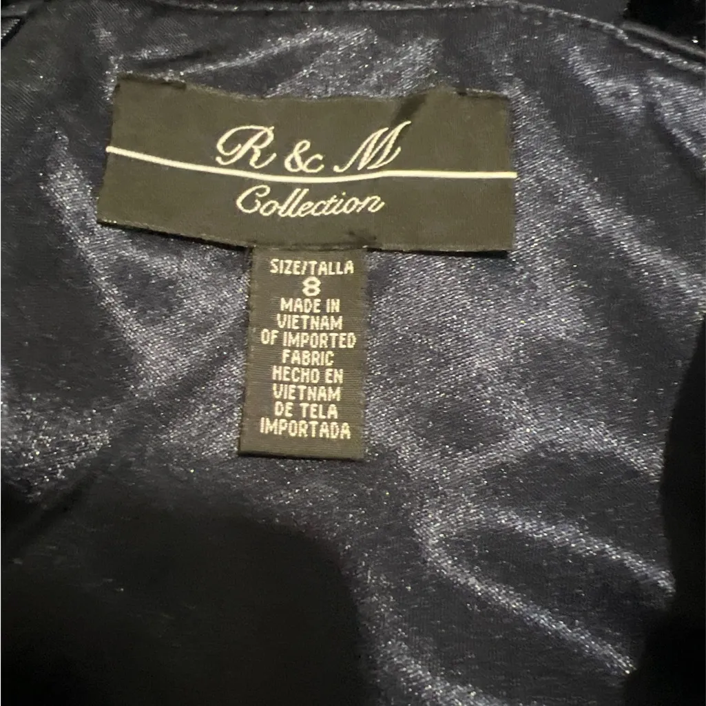 R & M Collection Navy Midi Dress Blue Size 8 - Image 3