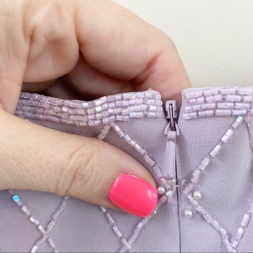 Montage Collection by Mon Cheri Sleeveless Maxi Beaded Lavender Wedding Dress Purple Size 16 - Image 5