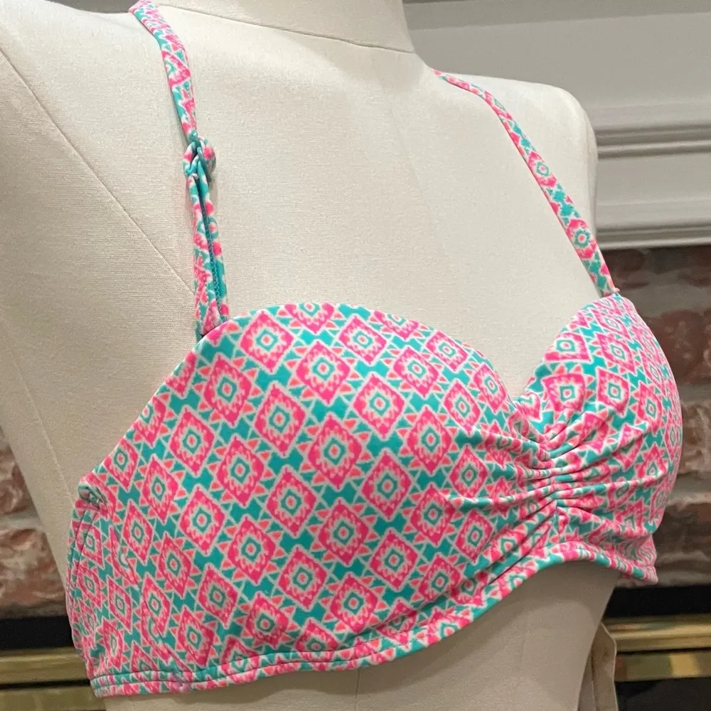 patterned pink bikini top / 32B / New with tags - Image 8